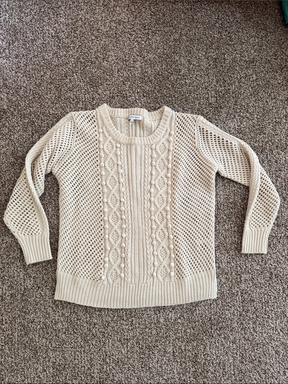 Heartloom Cream Open-Knit Cable Sweater